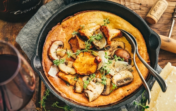 Dutch baby pancake aux cèpes
