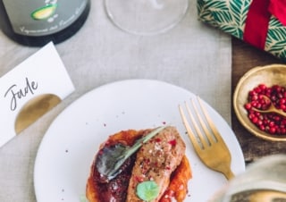 Tatin de pommes et foie gras poêlé