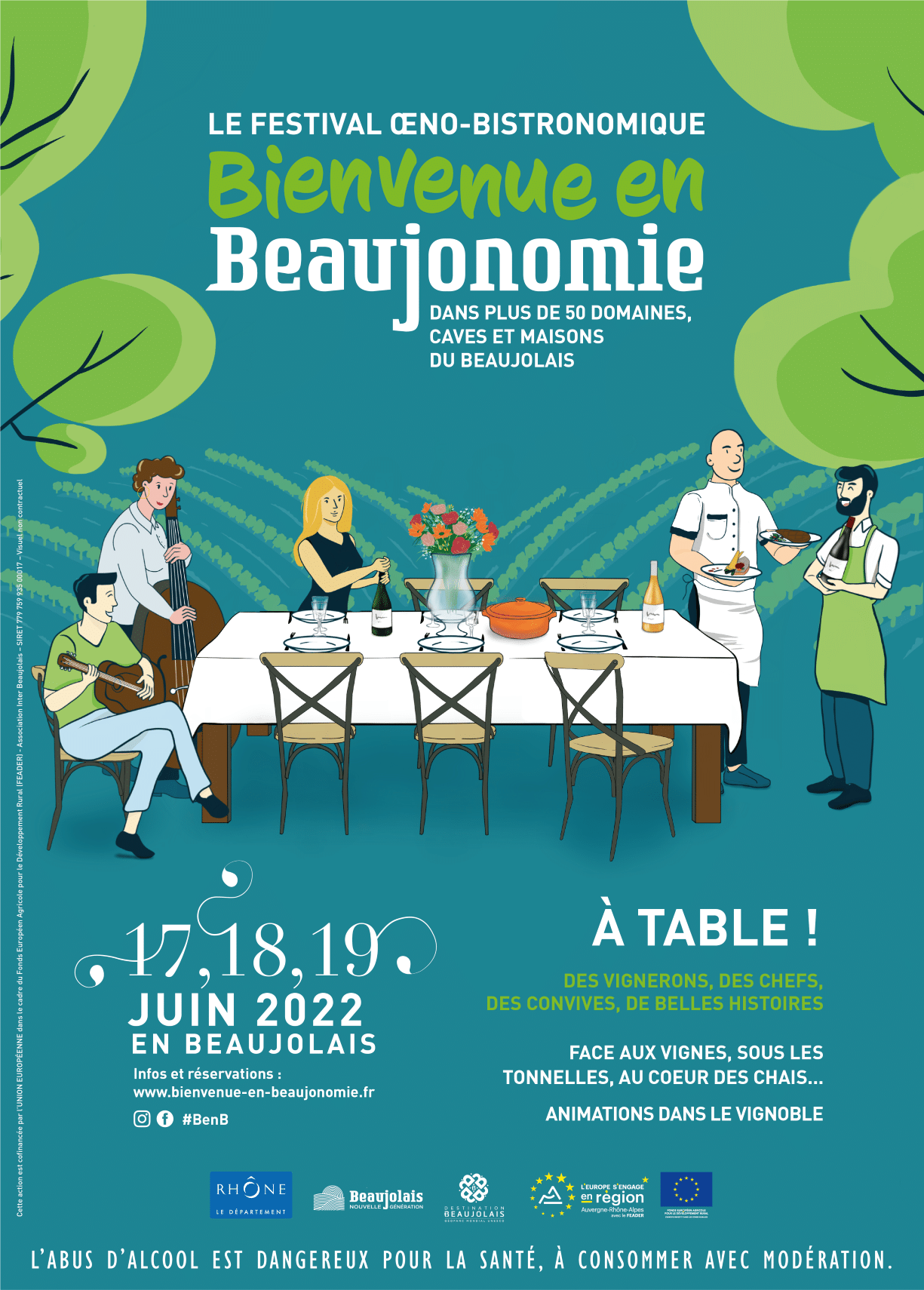 Affiche de Bienvenue en Beaujonomie 2022