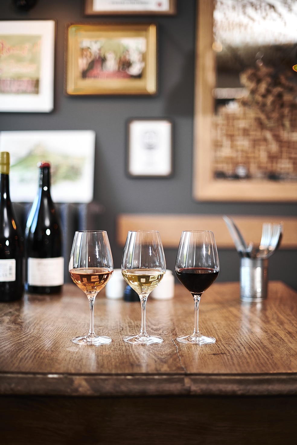 Verre 3 couleurs rosé blanc rouge